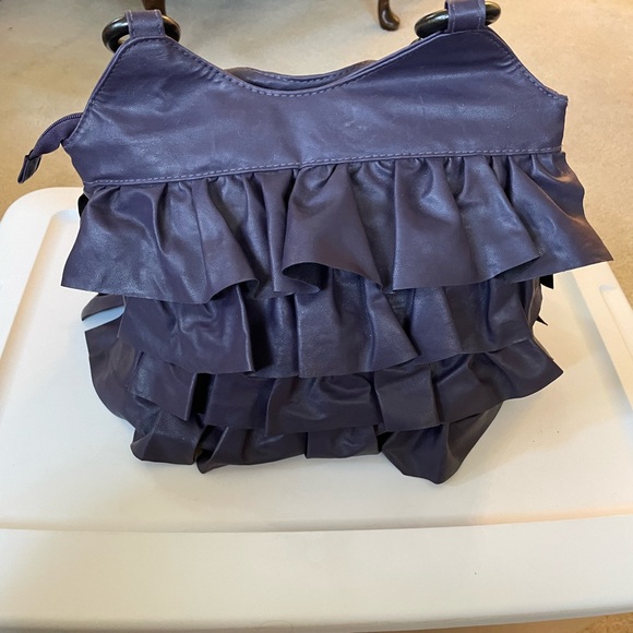 Purple Ruffled Women's Bag - Picture 3 of 4